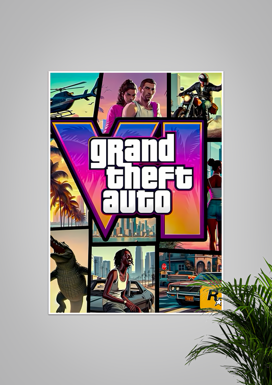 GTA VI | Game Poster | A4 Size